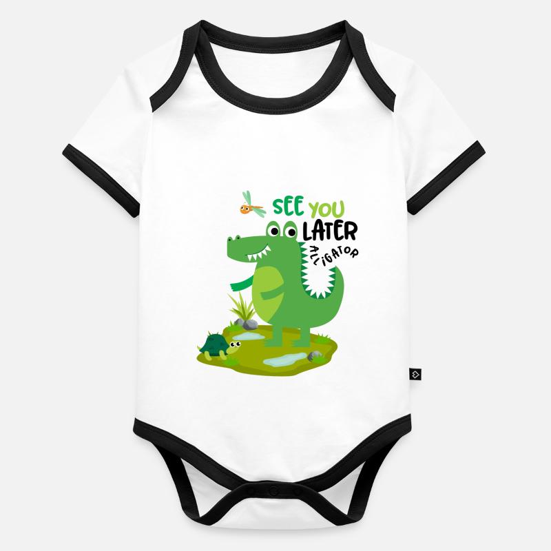 A plus tard alligator rires de crocodile drôles Body Bébé bio contrasté manches courtes