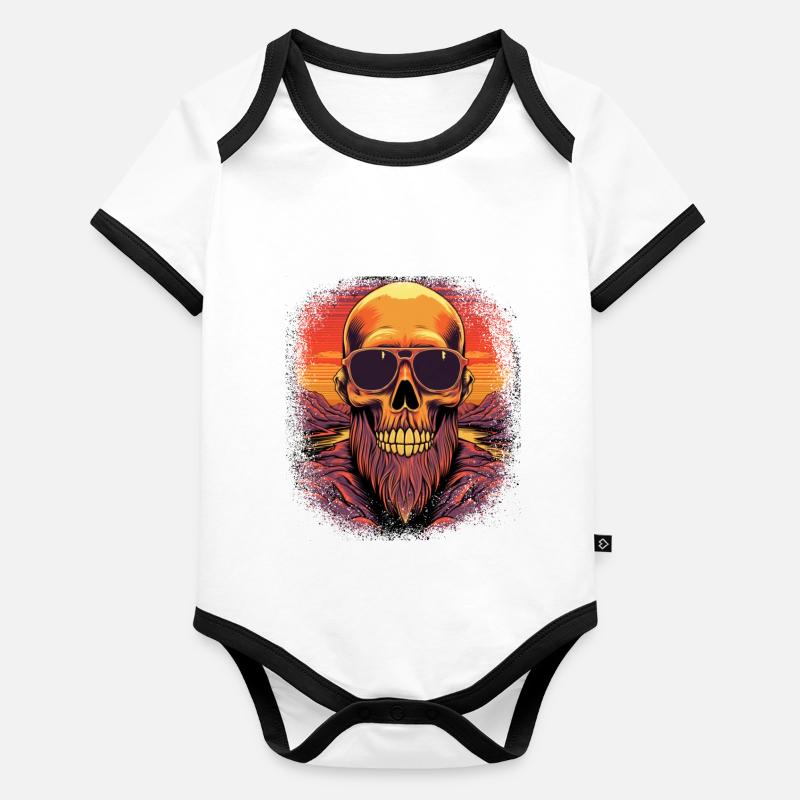 Mustache Beard Accessory Store Full Beard Awesome Body Bébé bio contrasté manches courtes
