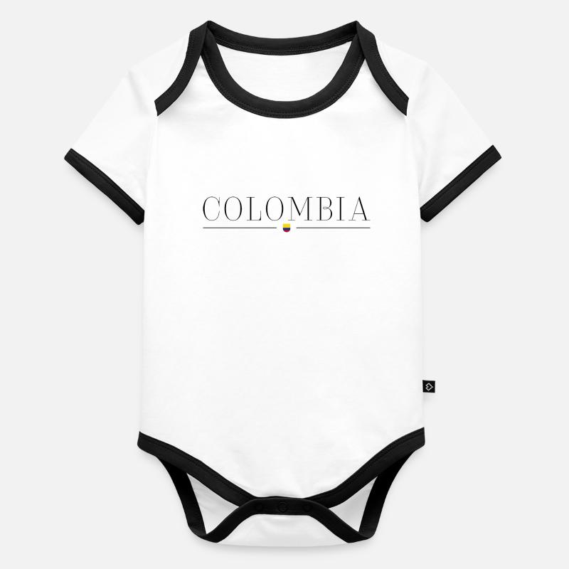 J’aime la Colombie Body Bébé bio contrasté manches courtes