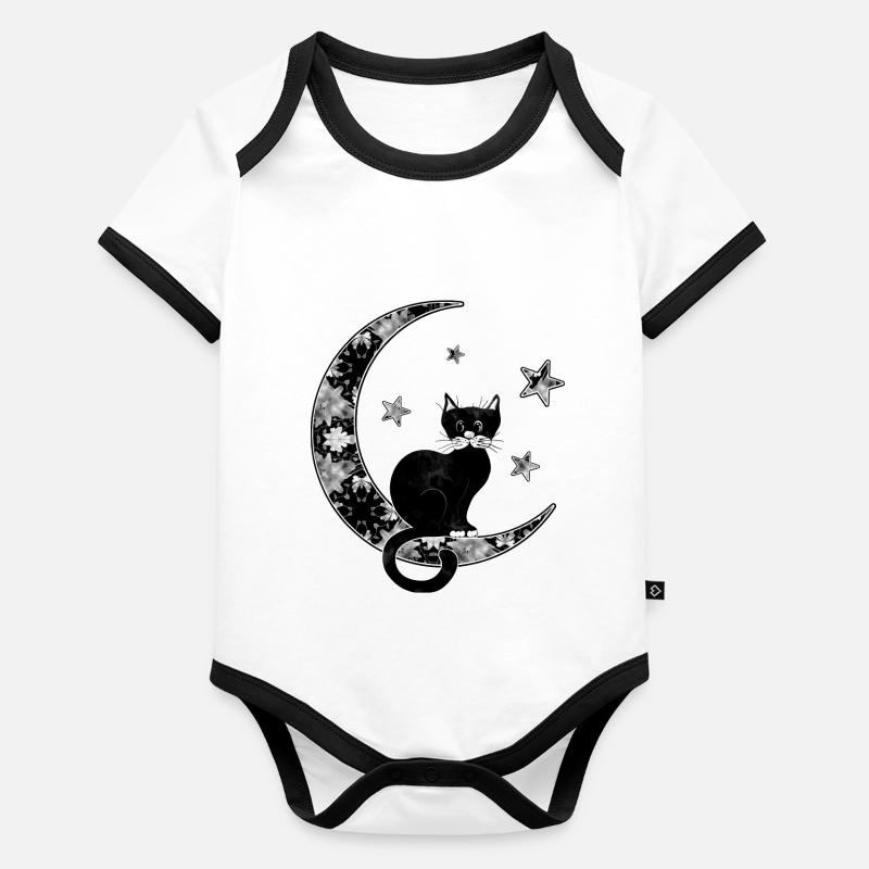 Cat Organic Baby Contrasting Bodysuit