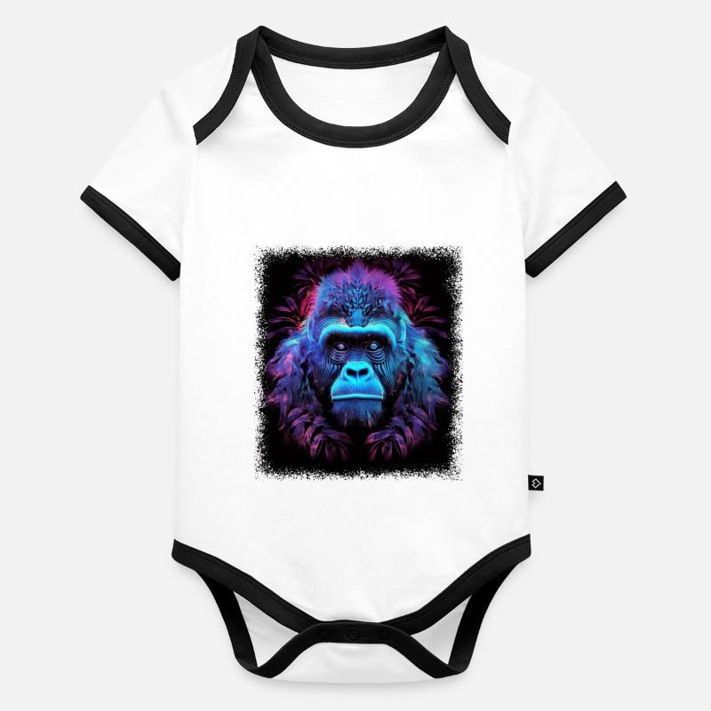 hippy joke birthday present idea present peace Organic Baby Contrasting Bodysuit