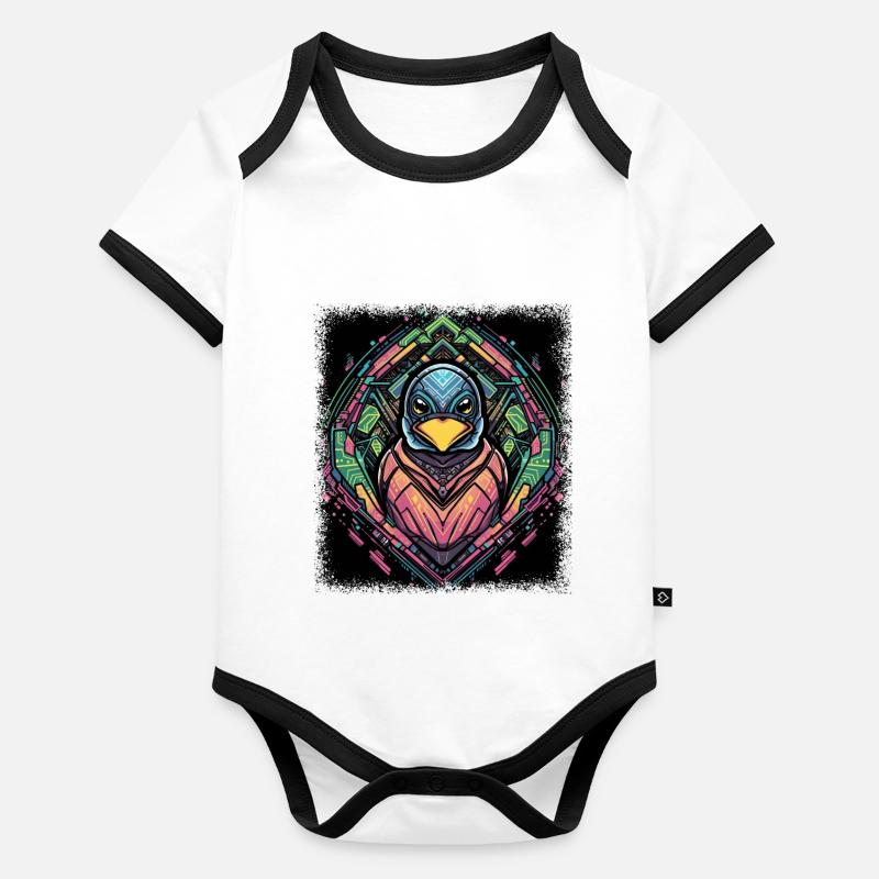all designs cute penguin winter animal Baby Bio-Kurzarm-Kontrastbody