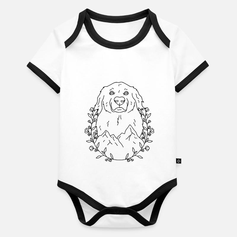 chien Body Bébé bio contrasté manches courtes