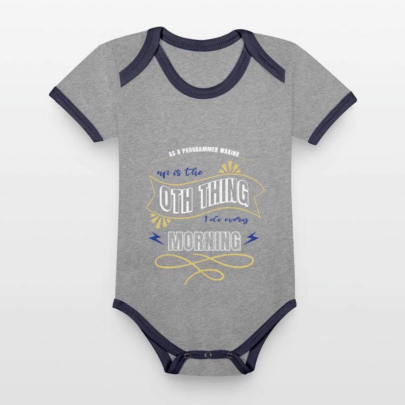 computers programming language present idea Organic Baby Contrasting Bodysuit