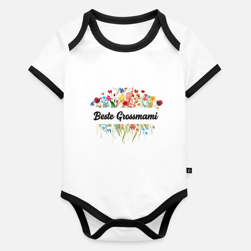Beste Grossmami Schweiz Oma Grossmama Baby Bio-Kurzarm-Kontrastbody