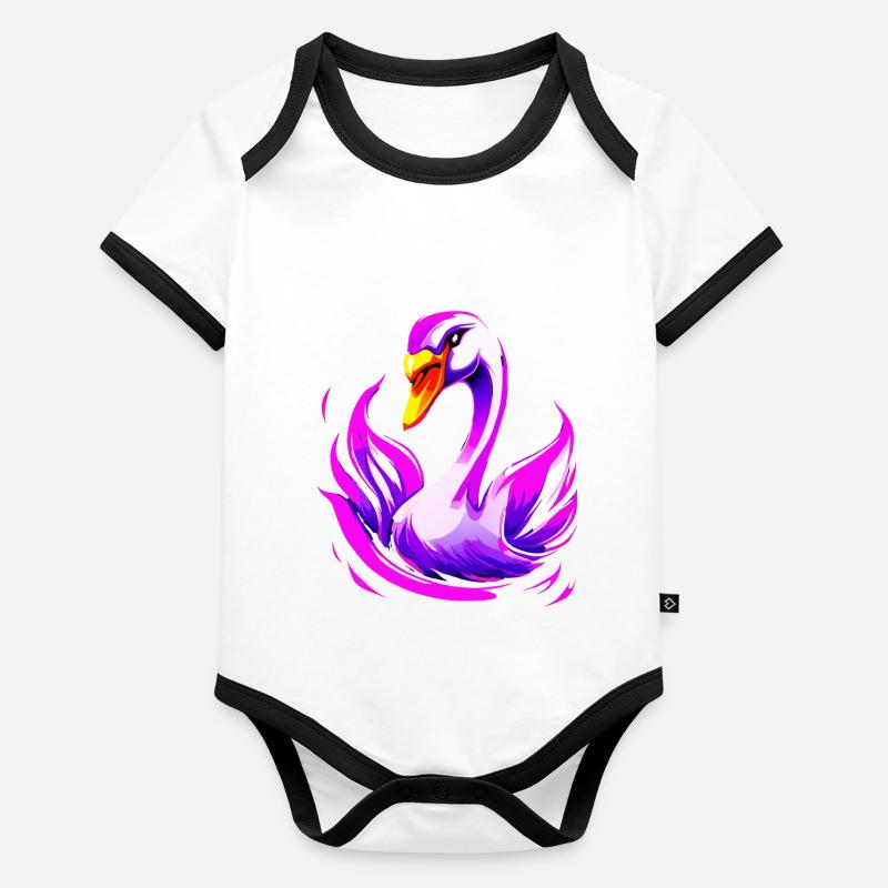 Cygne 1 Body Bébé bio contrasté manches courtes