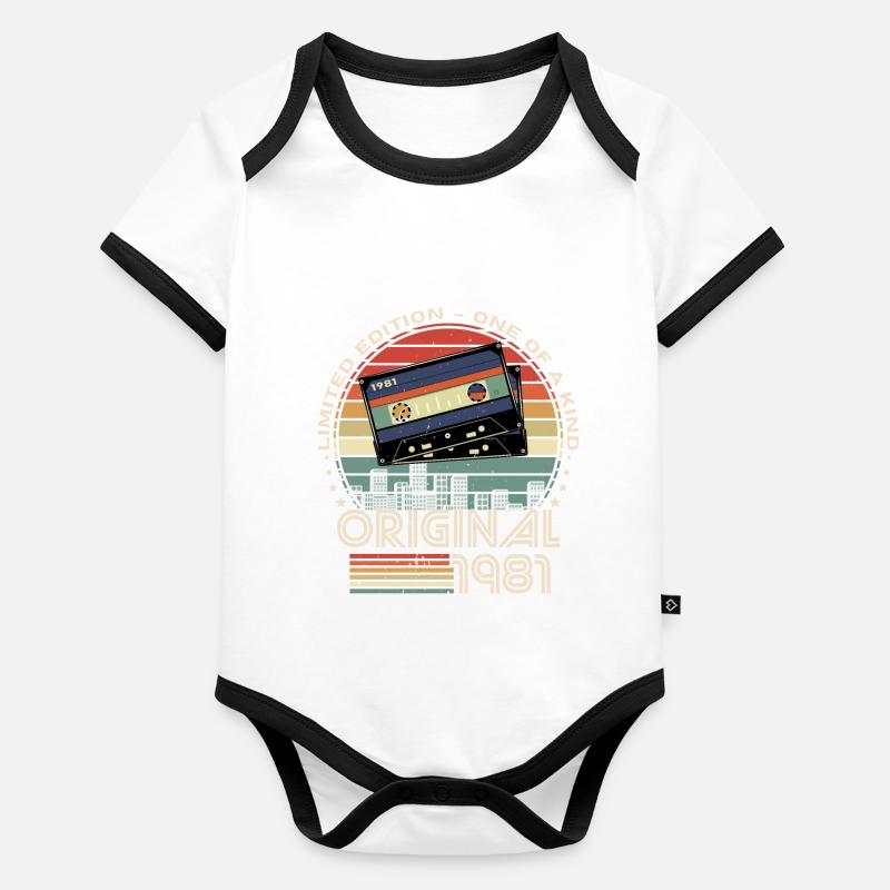édition limitée 1981 43e anniversaire Body Bébé bio contrasté manches courtes