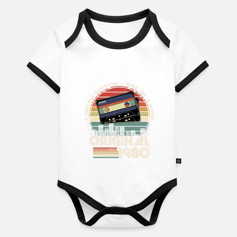 édition limitée 1980 44e anniversaire Body Bébé bio contrasté manches courtes