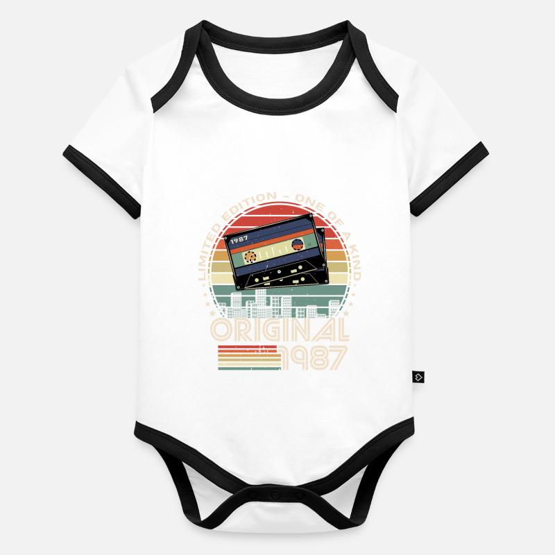 édition limitée 1987 37e anniversaire Body Bébé bio contrasté manches courtes