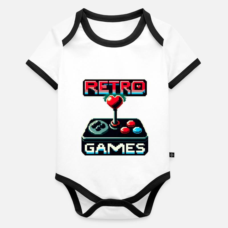 Retro Games Passion Body Bébé bio contrasté manches courtes
