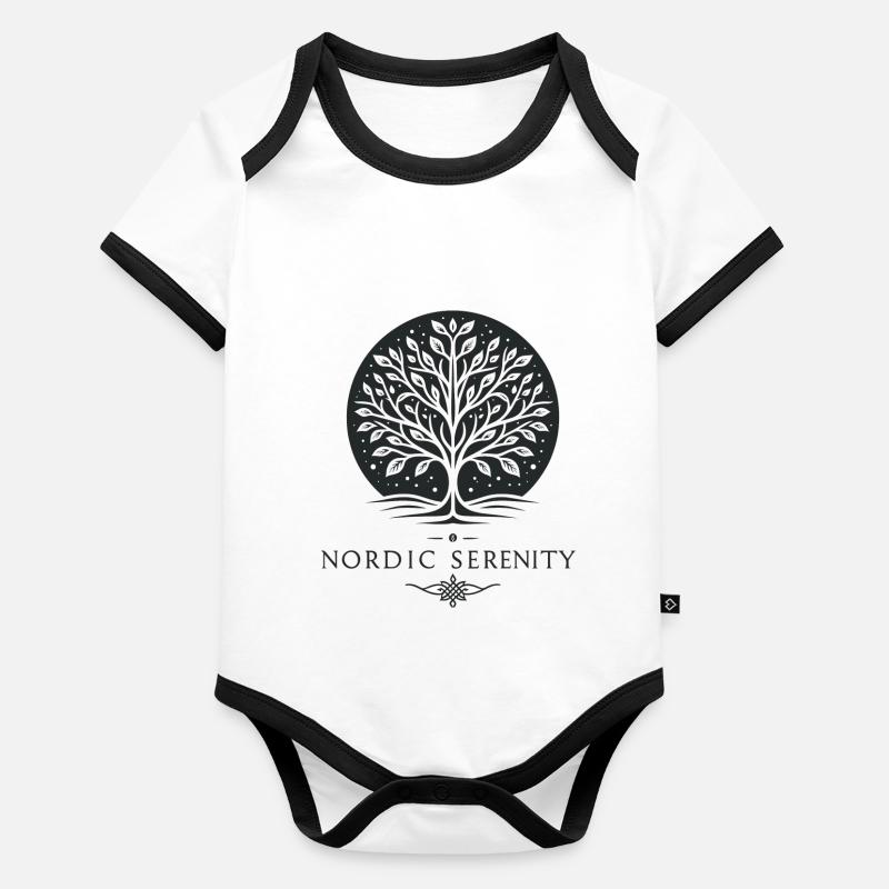 Arktischer Baum des Friedens Baby Bio-Kurzarm-Kontrastbody