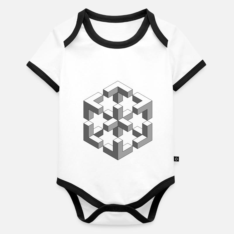 Chiffre impossible Body Bébé bio contrasté manches courtes