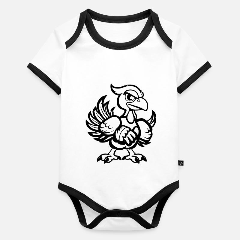 truthuhn comic Baby Bio-Kurzarm-Kontrastbody