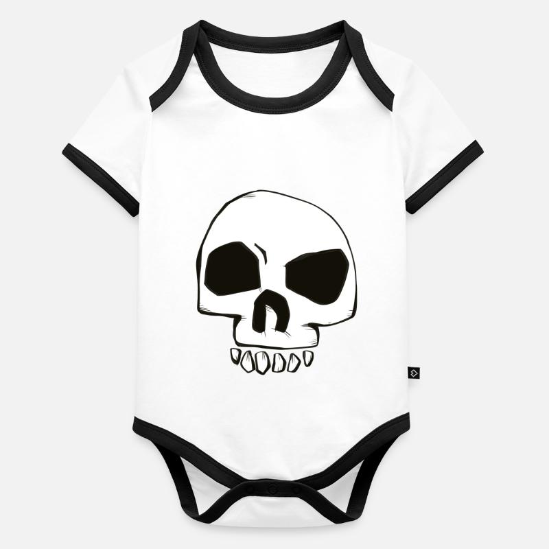 skull Body Bébé bio contrasté manches courtes