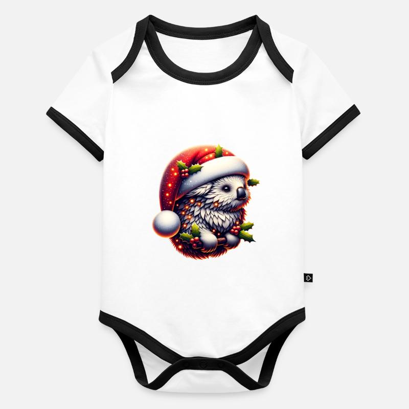 Koala de Noël Body Bébé bio contrasté manches courtes