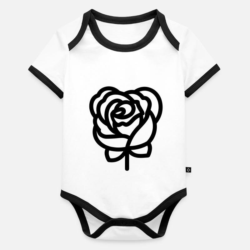Pink Flower Organic Baby Contrasting Bodysuit