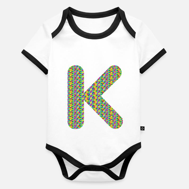 Coeur coloré K Design - Unique et élégant ! Body Bébé bio contrasté manches courtes