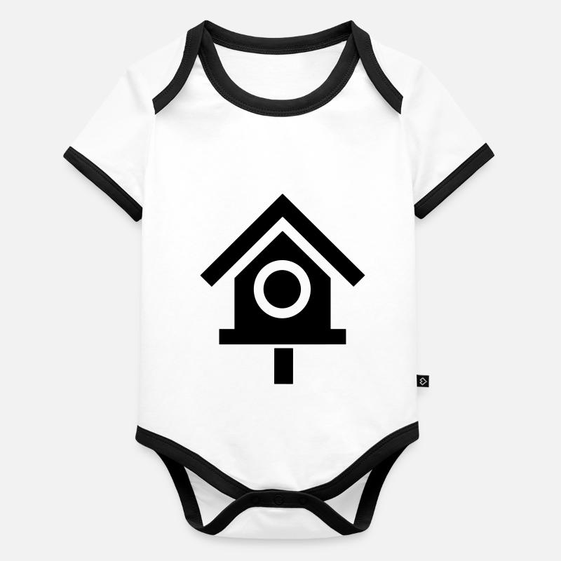 maison pour oiseaux Body Bébé bio contrasté manches courtes