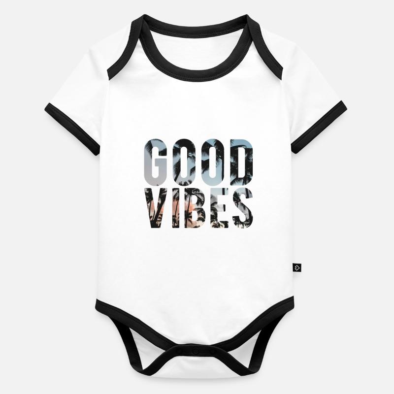 Good vibes Body Bébé bio contrasté manches courtes