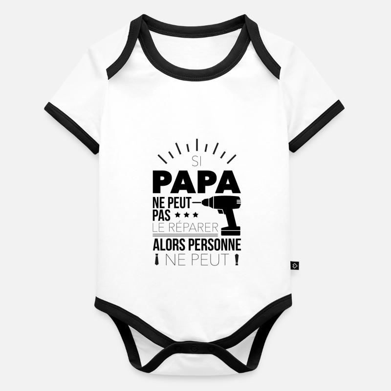 Si peut pas... Body Bébé bio contrasté manches courtes