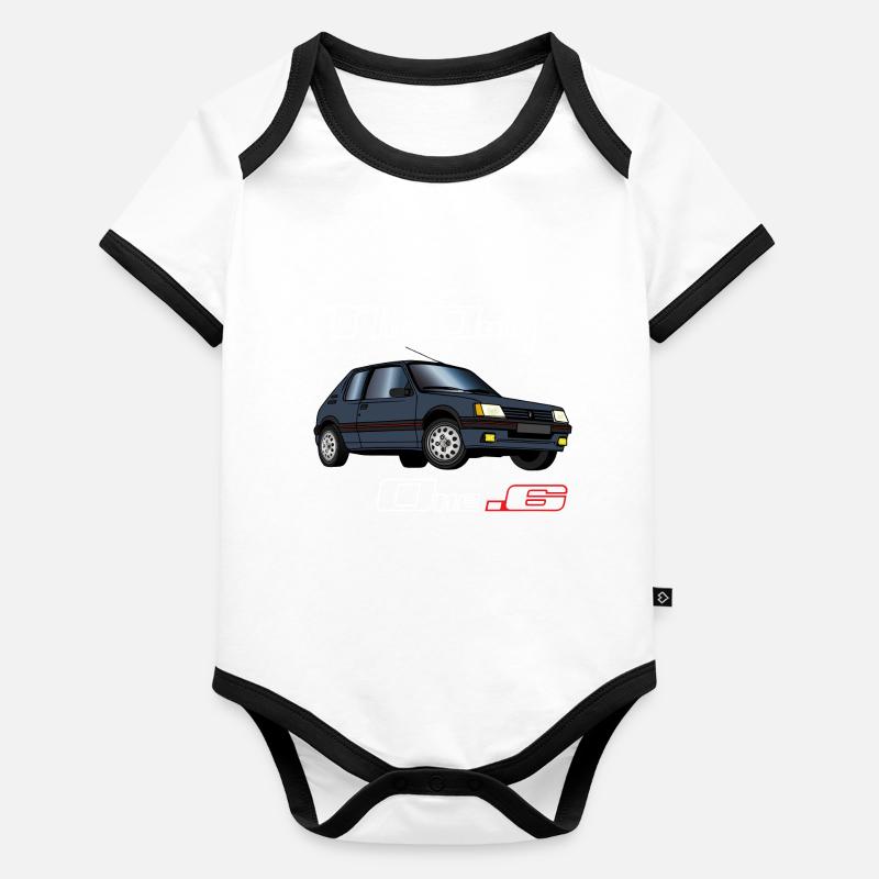 205 1,6 1984 1985 1986 Gris Graphite Body Bébé bio contrasté manches courtes