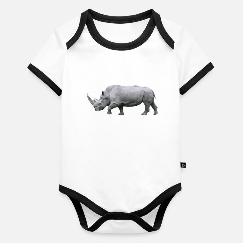 Rhinozeros Baby Bio-Kurzarm-Kontrastbody