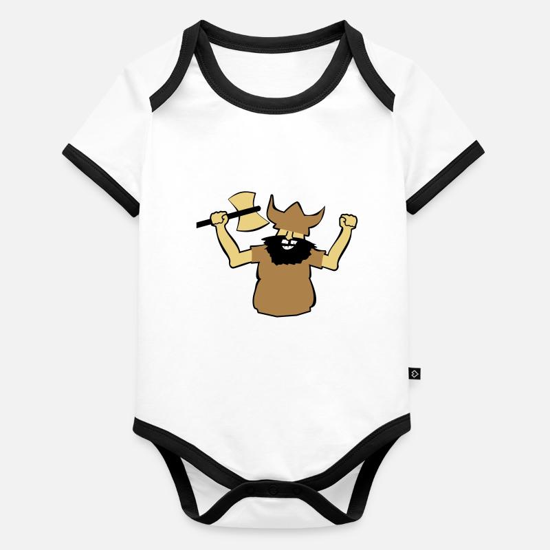 Viking homme cadeau fort Hachet Bart idée plus tôt Body Bébé bio contrasté manches courtes