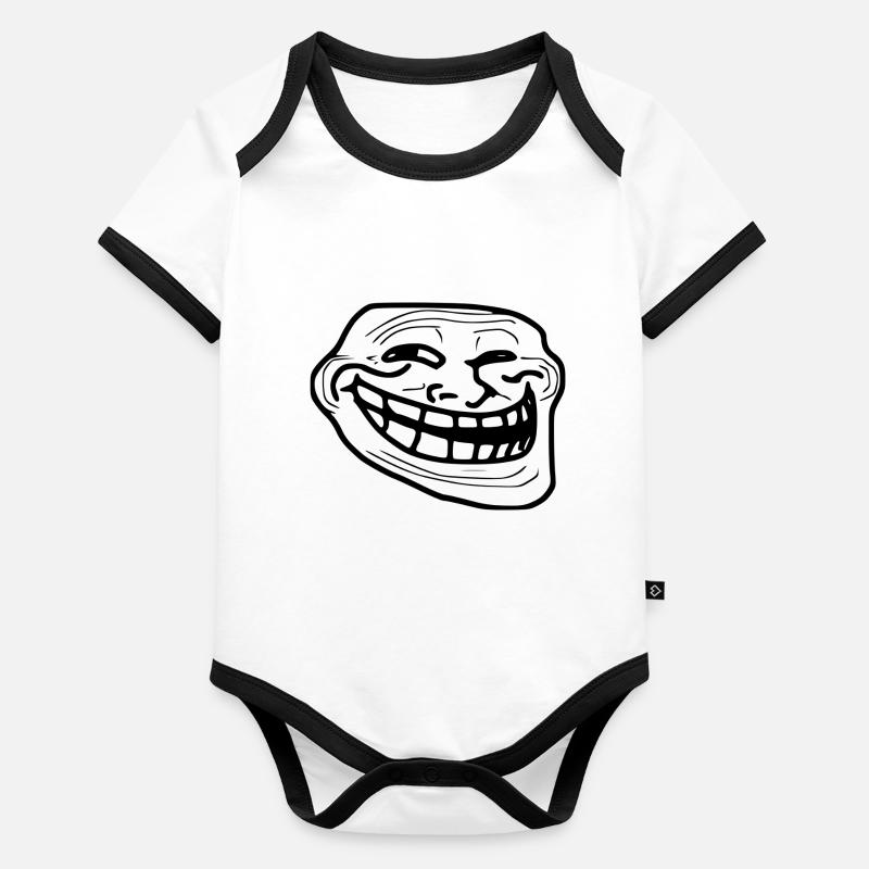 T-shirt Trollface Rageface Meme Body Bébé bio contrasté manches courtes