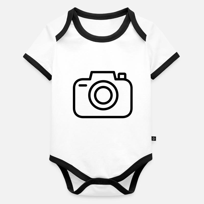 camera Organic Baby Contrasting Bodysuit