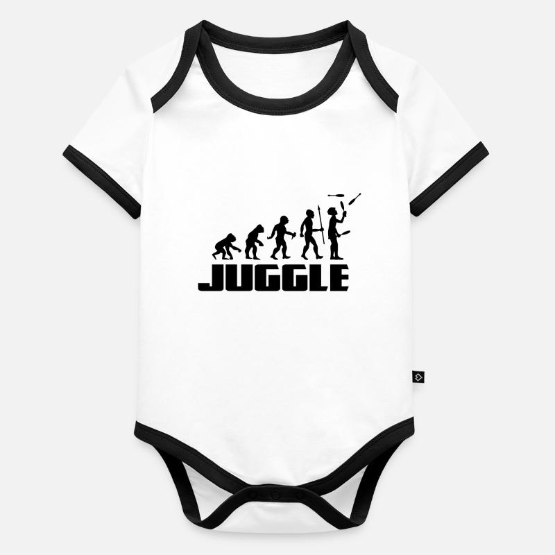 Jungling Juggler Evolution Bowling Artist Sport Body Bébé bio contrasté manches courtes