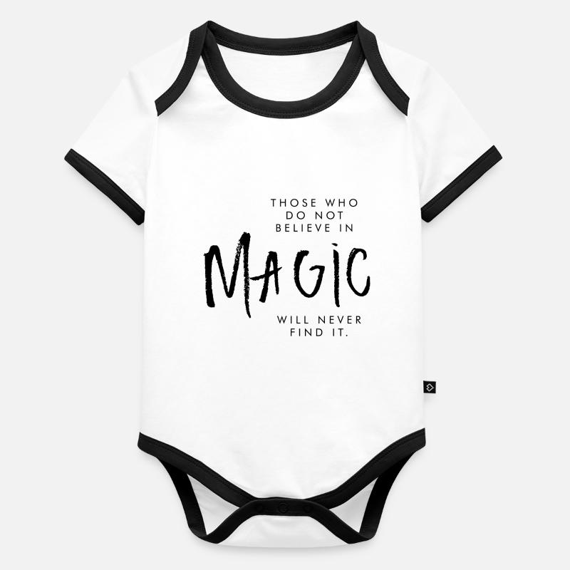 MAGIC noir Body Bébé bio contrasté manches courtes