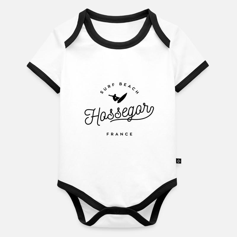 Hossegor Surf Beach - Frankreich Baby Bio-Kurzarm-Kontrastbody