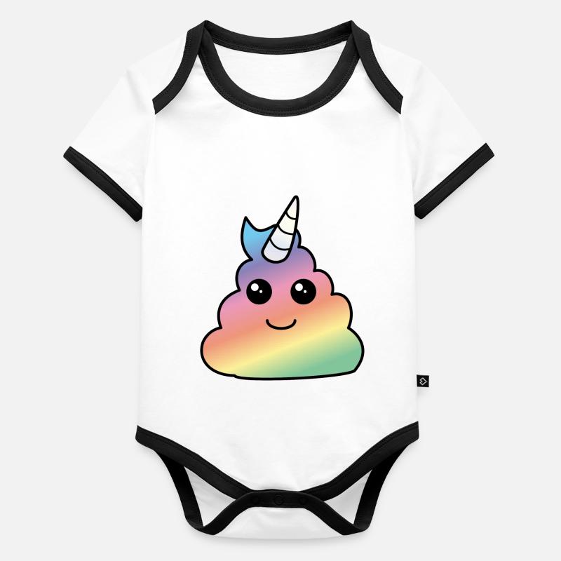 Merde de licorne Body Bébé bio contrasté manches courtes