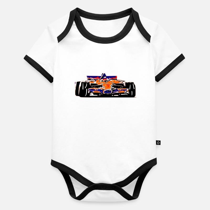 Race car Organic Baby Contrasting Bodysuit