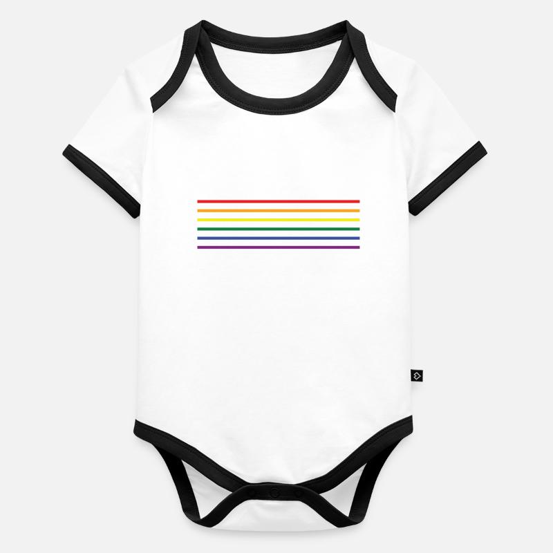 LGBT Flag Organic Baby Contrasting Bodysuit