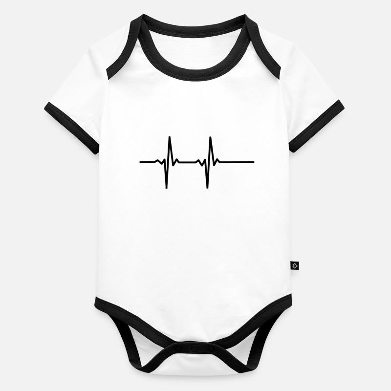 Battement de coeur simple Body Bébé bio contrasté manches courtes