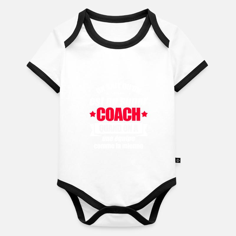SUPER COACH D'UNE ÉQUIPE FORMIDABLE Body Bébé bio contrasté manches courtes