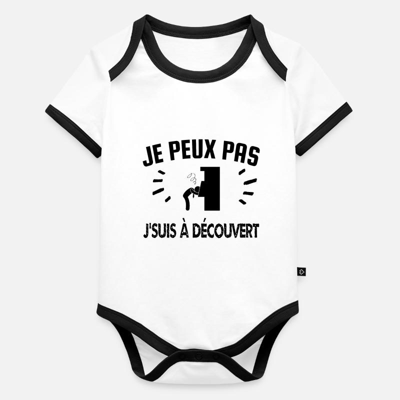 je peux pas je suis à découvert - Body Bébé bio contrasté manches courtes -