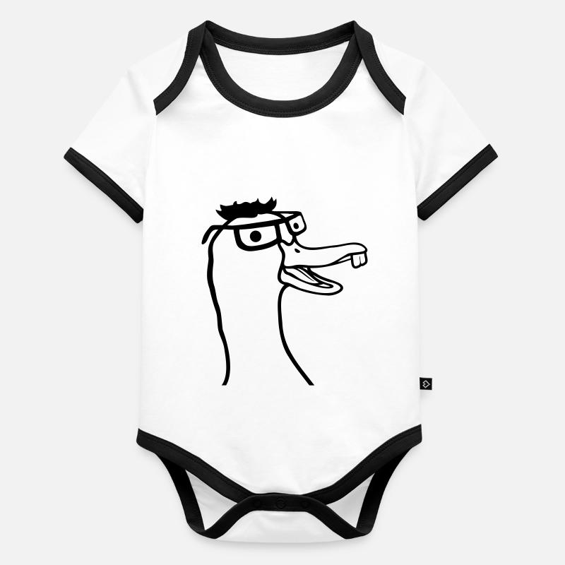 Lunettes Geek Horn Nerd Goose Body Bébé bio contrasté manches courtes