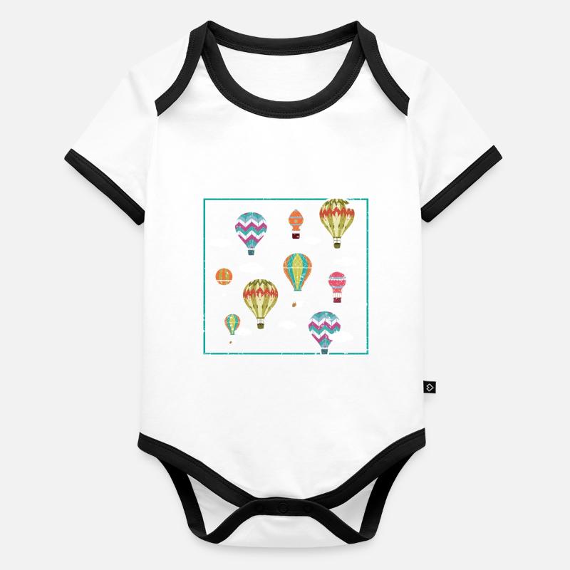 Amateur de montgolfière Balloon Ride Dirigeable Body Bébé bio contrasté manches courtes