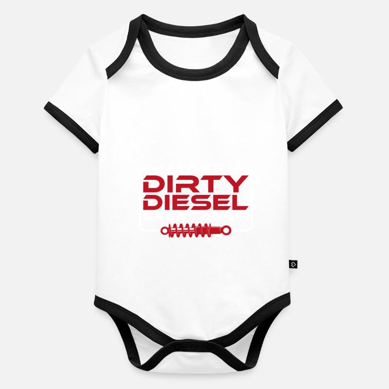 Make Dirty Diesel Great Again Baby Bio-Kurzarm-Kontrastbody
