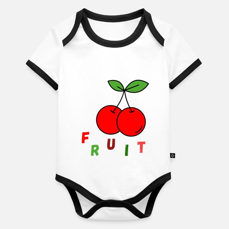 Kirsche Baby Bio-Kurzarm-Kontrastbody