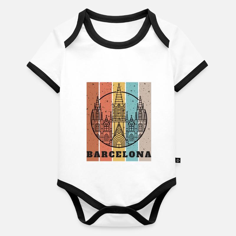 Barcelona Farbe Baby Bio-Kurzarm-Kontrastbody