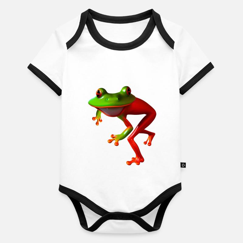 Grenouille courbée libre Body Bébé bio contrasté manches courtes