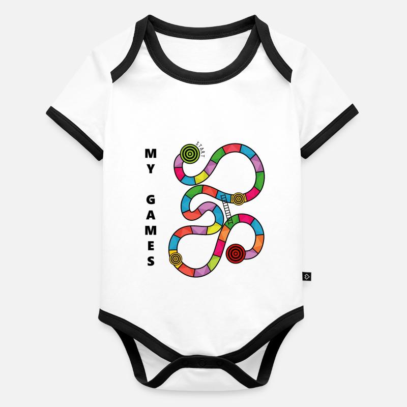 Boardgame Chess Backgammon Game Night Organic Baby Contrasting Bodysuit