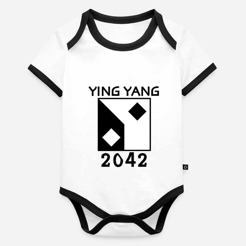 YING YANG 2042 Body Bébé bio contrasté manches courtes