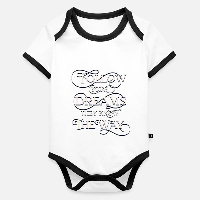 Follow Your Dreams Baby Bio-Kurzarm-Kontrastbody