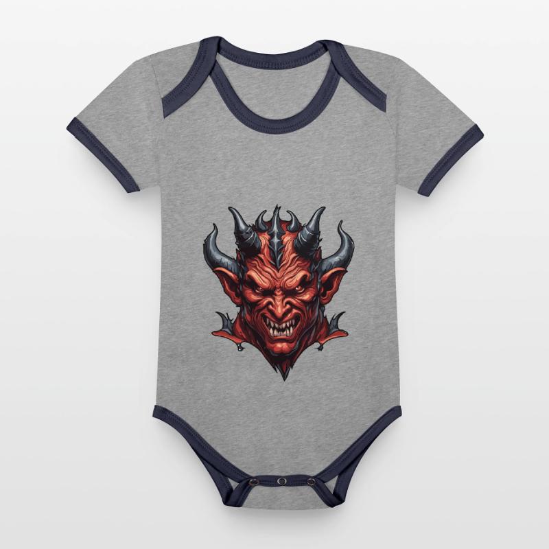 Devil / Hell / Horror / Devilish / Evil Organic Baby Contrasting Bodysuit