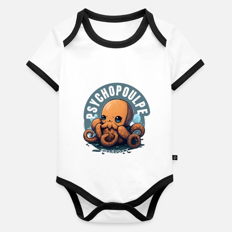 Octopus Évasion : Plongez dans l'intrigue Body Bébé bio contrasté manches courtes