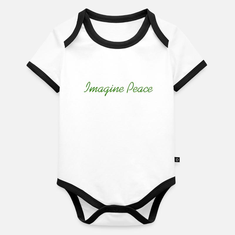 Imaginez la paix Body Bébé bio contrasté manches courtes